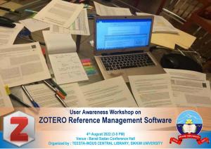 Poster for User awareness workshop on Zotero